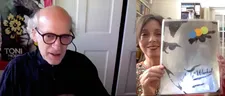 Anne-Katrin Titze showing Ed Bahlman’s Andy Warhol Index Book to Timothy Greenfield-Sanders