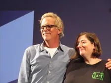 Todd Haynes with May December screenwriter Samy Burch
