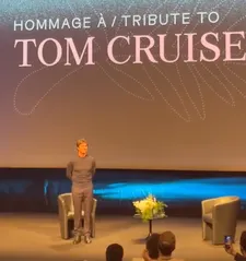 Tom Cruise on stage in Cannes