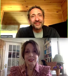 Vincent Liota with Anne-Katrin Titze on the narrative mystery: “We see these things and at the beginning they’re meaningless objects and by the end they’re filled with meaning.”
