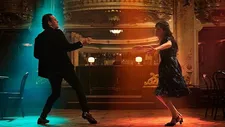 Aviad (Yehezkel Lazarov) dancing to Depeche Mode’s Enjoy the Silence with Aya (Sarah Adler)