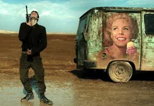 On Jonathan Feldmann (Yonaton Shiray) in Foxtrot: "He painted the tattoo."