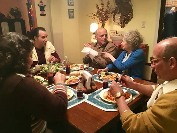Jean Zarzour, Ray Abruzzo, Joe Pantoliano, Lynn Cohen, and Paul Ben-Victor in Robert Tinnell’s memorable and smart Feast Of The Seven Fishes