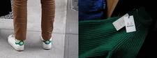 adidas Stan Smith sneakers on Fifth Avenue, matching Barbour sweater, collection Anne-Katrin Titze