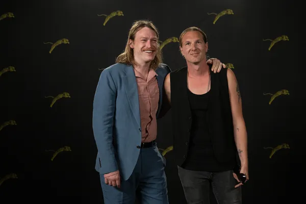 Caleb Landry Jones and Peter Brunner in Locarno. Brunner: 'I knew and Caleb knew because of collaborating together and becoming friends that we wanted to continue this creative relationship and to do something that is very important to us in a personal way'
