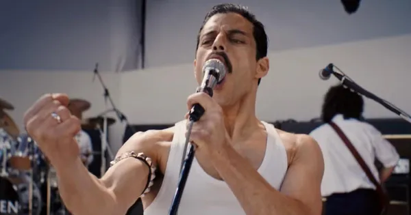 Rami Malek as Freddie Mercury in Bohemian Rhapsody