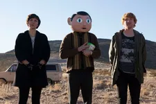 Maggie Gyllenhaal, Michael Fassbender and Domhnall Gleeson in Frank