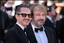 Elijah Wood and Peter Jackson on the red carpet in Cannes