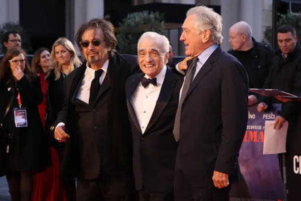 Al Pacino, Martin Scorsese and Robert De Niro on the red carpet for last year's LFF closing film The Irishman