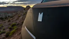 A car's eye view of the desert