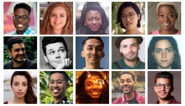 Top, L-R: Amri Rigby, Andrea Porras-Madero,  Ayo Akingbade, Carol Nguyen, Crystal Kayiza. Middle, L-R: Gerardo Coello Escalante, Matthew Puccini, Matty Crawford, Mohamed Touahria, Paloma Lopez. Bottom, L-R: Sindha Agha, Sky Bruno, Sydney Butler, Terrance Daye, Varun Chopra.