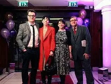 Régis Roinsard with his wife and the GFF directors. Photo by Max Crawford.